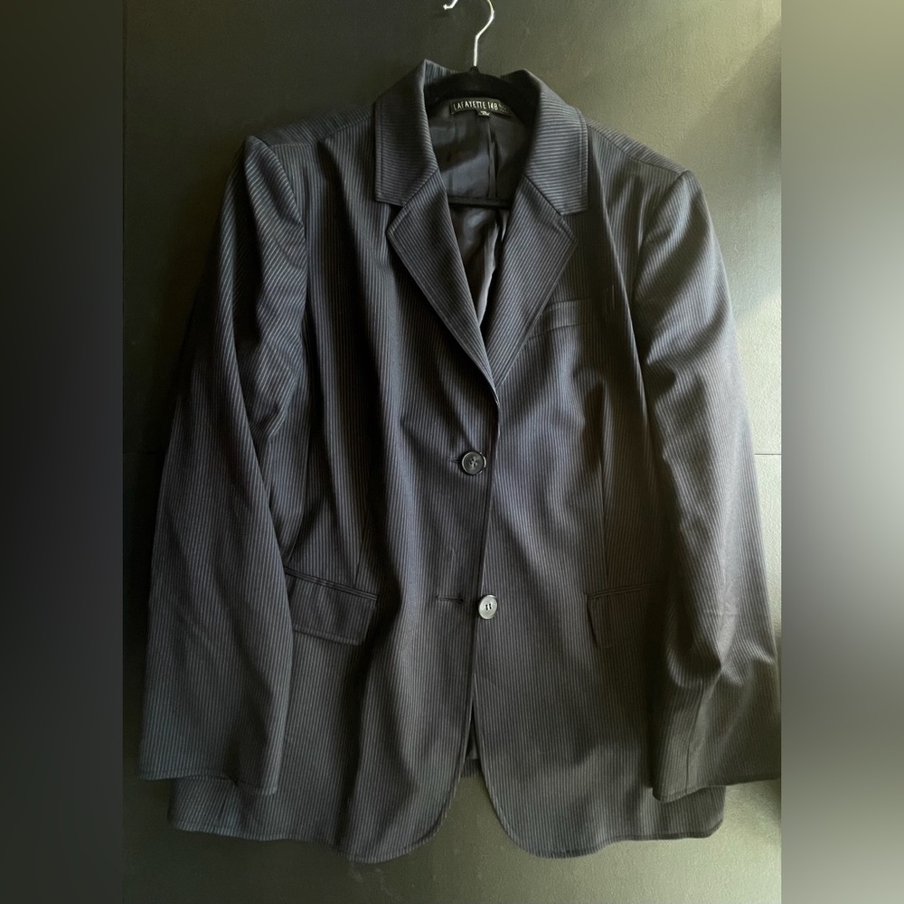 Lafayette 148 Size 16 Navy pinstripe blazer.